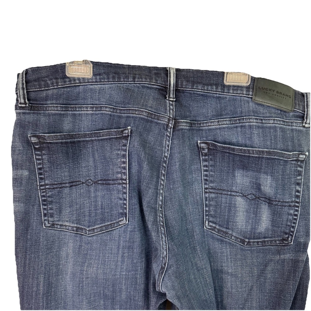 Lucky Brand Mens Jeans 40x29 Straight Denim Dark Crosshatch Pattern tag 38x30 - Picture 5 of 11